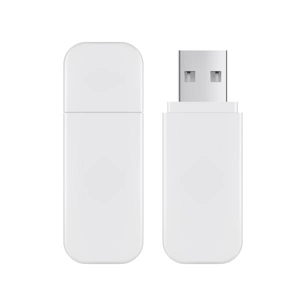 makieta dysku flash usb izolowana na białym tle - usb flash drive obrazy stock illustrations