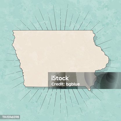 istock Iowa map in retro vintage style - Old textured paper 1141046598