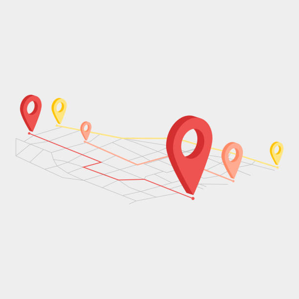 Move location icon in flat style. Pin gps vector illustration on white isolated background. Navigation business concept. Move location icon in flat style. Pin gps vector illustration on white isolated background. Navigation business concept map markers and pins stock illustrations