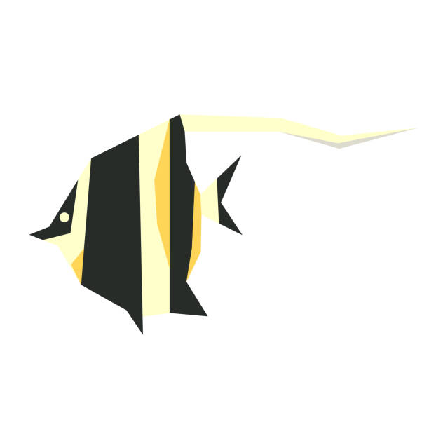 istock striped tropical fish yellow geometric style illustration 1141049024