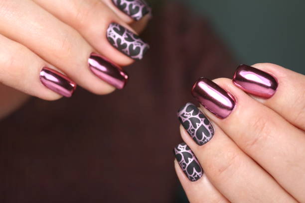 istock Amazing natural nails. Women's hands with clean manicure 1141053959