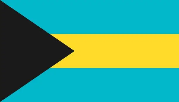 Vector illustration of Bahamas flag icon in flat style. National sign vector illustration. Politic business concept.