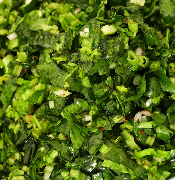 chopped spinach with a knife,
