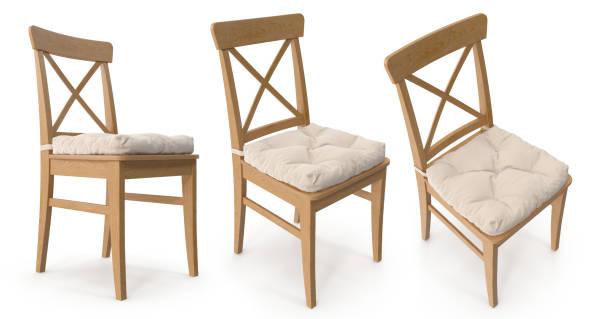 istock Wooden comfortable chair. 3D illustration on a white background. 1141060594