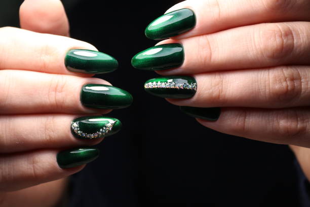 istock Amazing natural nails. Women's hands with clean manicure 1141066698