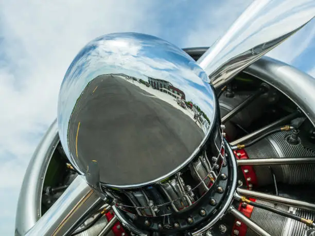 Photo of Close up of propeller on American AT-6 Texan engine