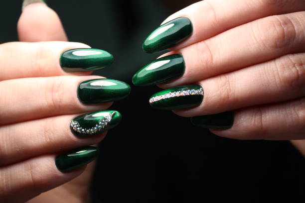 istock Youth manicure design best nails, gel varnish 1141067221