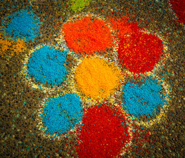 istock Art raw rice grains asphalt flower concept creativity 1141070318