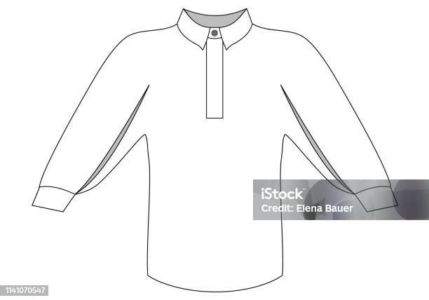 Fashion Women Technical Sketch Of Blouse In Vector Graphic Stock Illustration - Download Image Now