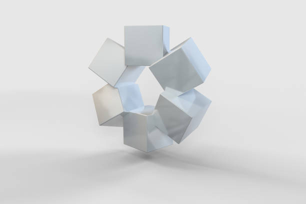 istock 3d rendering, creative cubes with sense of science and technology 1141073401