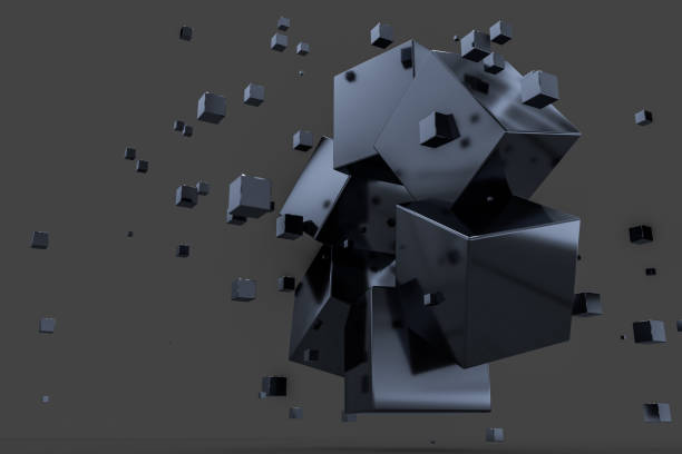 istock 3d rendering, creative cubes with sense of science and technology 1141073442