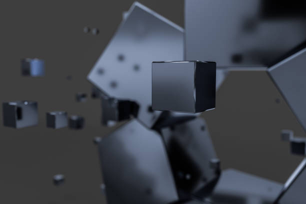 3d rendering, creative cubes with sense of science and technology, computer digital image