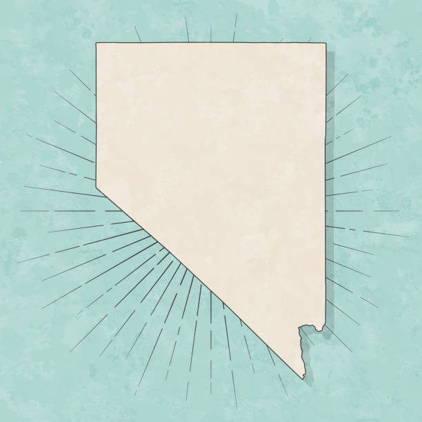 ネバダ州の地図レトロヴィンテージスタイル-古いテクスチャー紙 - beige sunbeam dirty design点のイラスト素材／クリップアート素材／マンガ素材／アイコン素材
