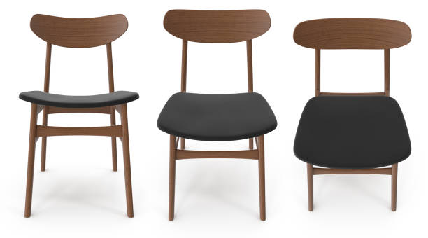 istock Brown wooden comfortable chair. 3D illustration on a white background. 1141077261