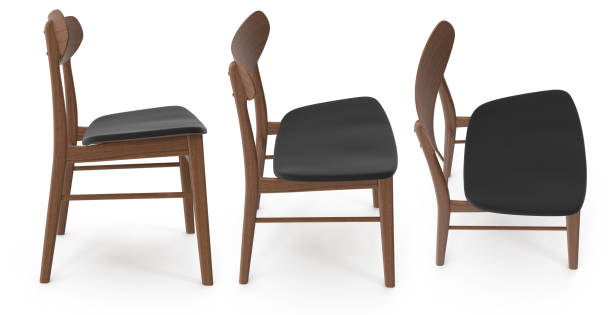 istock Brown wooden comfortable chair. 3D illustration on a white background. 1141077268