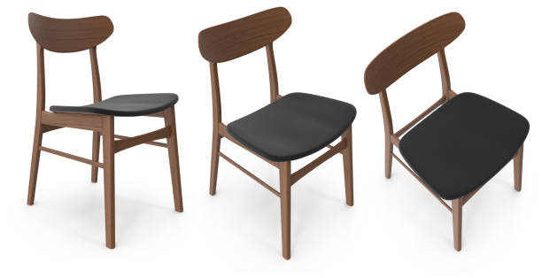 istock Brown wooden comfortable chair. 3D illustration on a white background. 1141077273