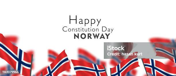 Ilustración de La Celebración Del Día De La Constitución De Noruega y más Vectores Libres de Derechos de Noruega