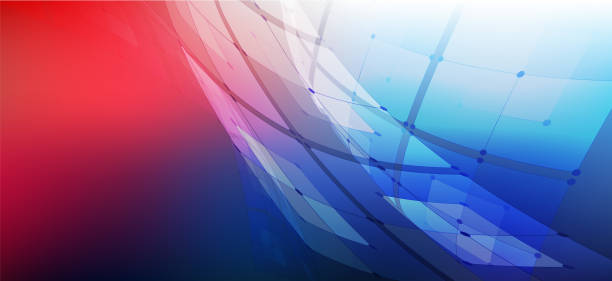 ilustrações de stock, clip art, desenhos animados e ícones de technology abstract background - abstract red blue backgrounds