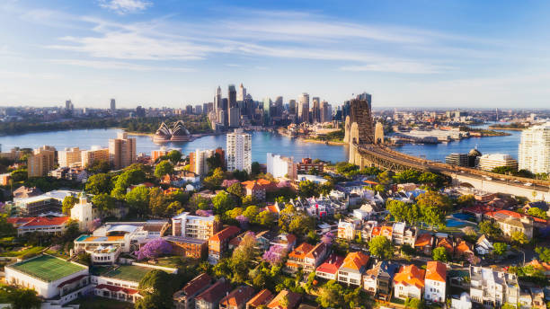 d sy kirrib park 2 sobborgo cbd - sydney australia skyline sydney harbor harbor foto e immagini stock