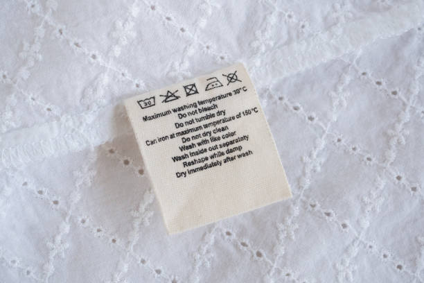 istock laundry care washing instructions clothes label on fabric texture background 1141094308