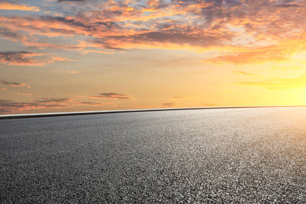 istock Asphalt road ground and beautiful sky clouds at sunset 1141101453