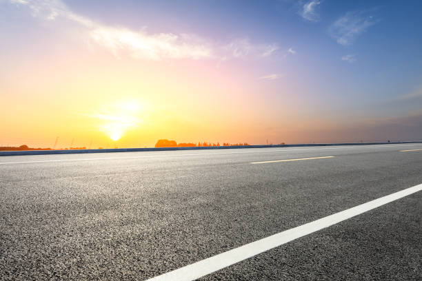 istock Asphalt road ground and beautiful sky clouds at sunset 1141101614