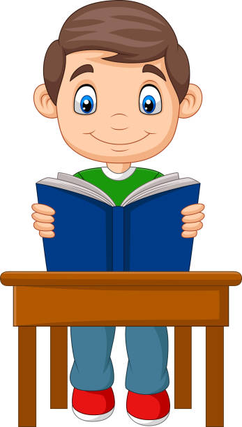 Cartoon Little Boy Studying Stock Illustration - Download Image Now -  Classroom, Author, Book - iStock