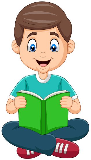 Ilustración de Chico De Dibujos Animados Leyendo Un Libro y más Vectores  Libres de Derechos de Leer - Leer, Aprender, Salón de clase - iStock