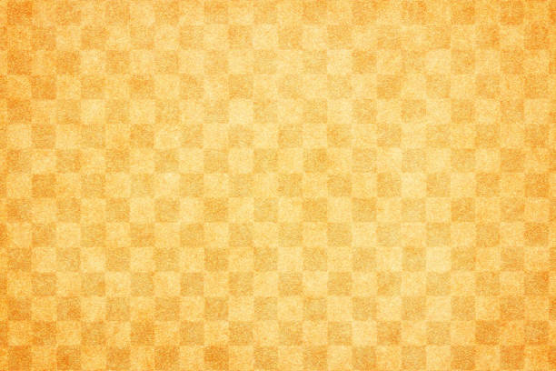 istock Japanese vintage orange color checkered pattern paper texture background 1141102626