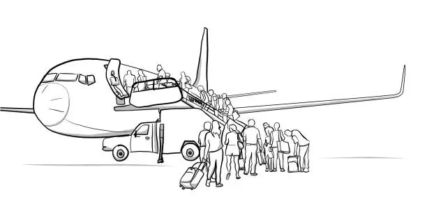 Vector illustration of Air Travel Boarding