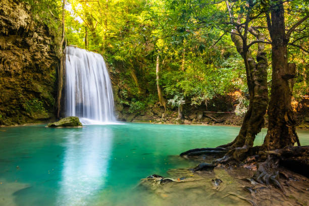istock Erawan Waterfall in National Park, Thailand,Blue emerald color waterfall 1141110905