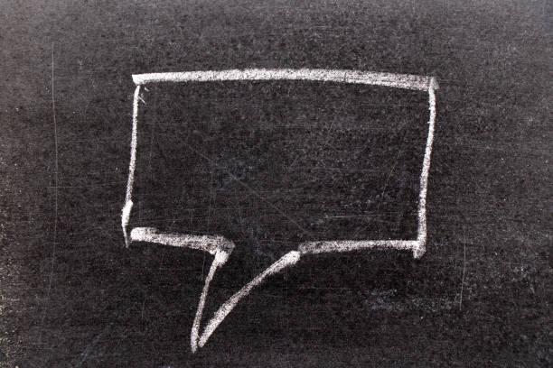 istock White chalk hand drawing in bubble speech shape with blank space for add text on black board background 1141115637
