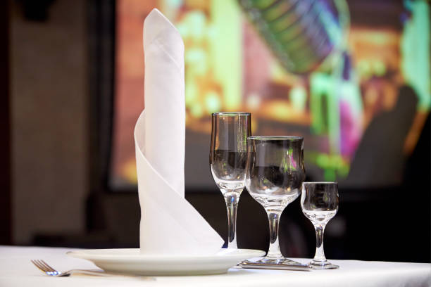 istock Empty glasses on the banquet table. Table setting for a banquet or dinner party. 1141119409