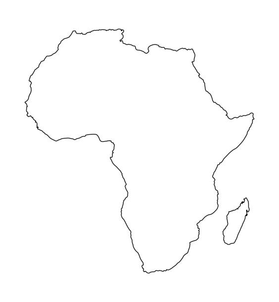 非洲地圖查出在白色背景。世界地圖向量例證 - 地圖 剪影 幅插畫檔、美工圖案、卡通及圖標