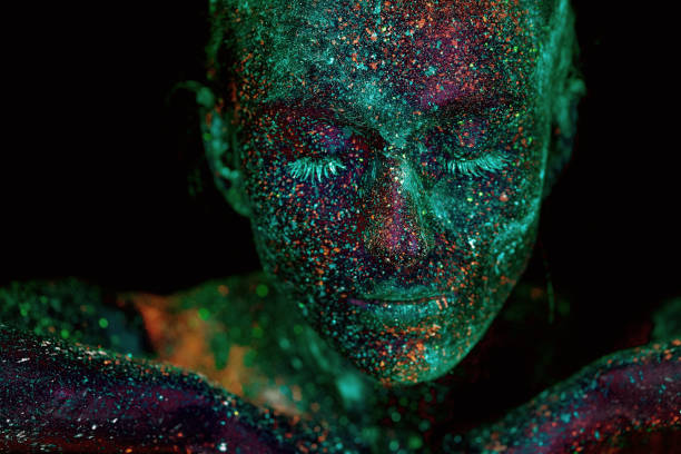 istock Close up UV abstract portrait outer space 1141132715