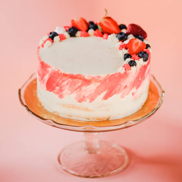 istock Strawberry cake, home made layered cake dessert. 1141135121