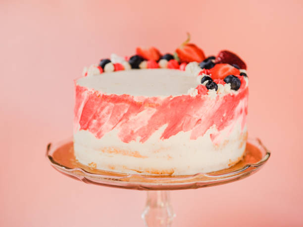 istock Strawberry cake, home made layered cake dessert. 1141135122