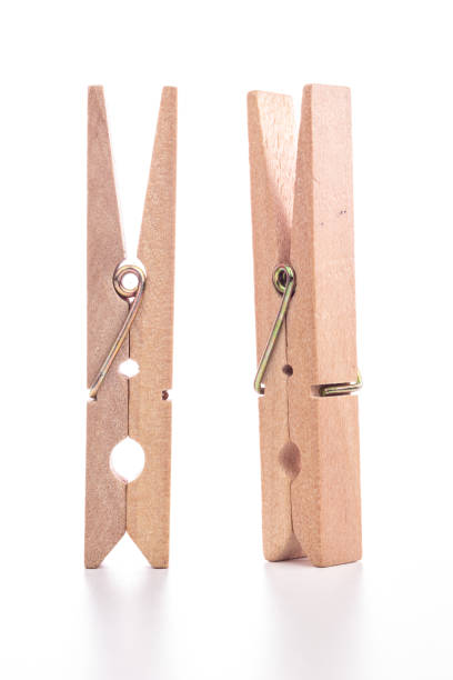 istock Wood clothespins isolated on white background object concept 1141135474