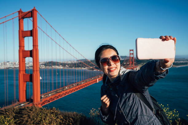 istock female tourist taking selfie in San Francisco 1141137232