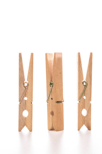 istock Wood clothespins isolated on white background object concept 1141137235