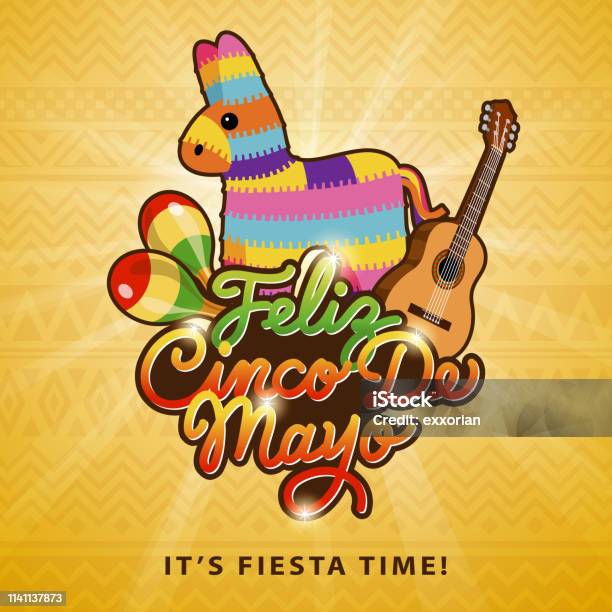 Cinco May Pinata Party Stock Illustration - Download Image Now - Cinco de Mayo, Mexican Culture, May