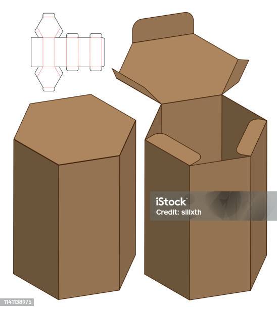 Box Packaging Die Cut Template Design 3d Mockup Stock Illustration - Download Image Now - Bag, Blank, Blueprint