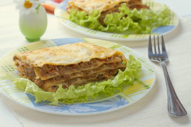 istock Italian dish - meat lasagna with bechamel sauce 1141139478