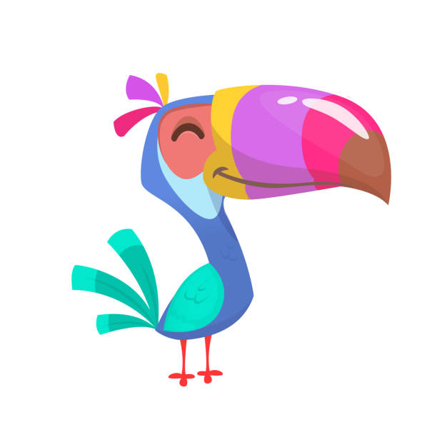 Vector icon of toucan bird. Exotic colorful bird illustration Toucan cartoon. Vector icon of toucan bird. Exotic colorful bird illustration pics for toucan flying stock illustrations