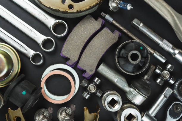 istock Various Car parts on dark background 1141141989