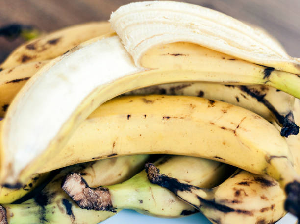 istock Fresh ripe bananas background, vegetarian concept 1141142060