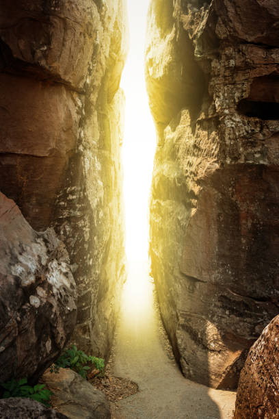 istock Straits of rocks with light passing through 1141142229
