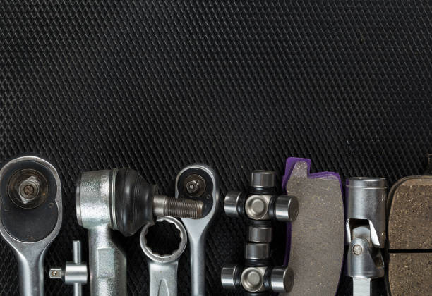 istock Various Car parts on black background 1141143075