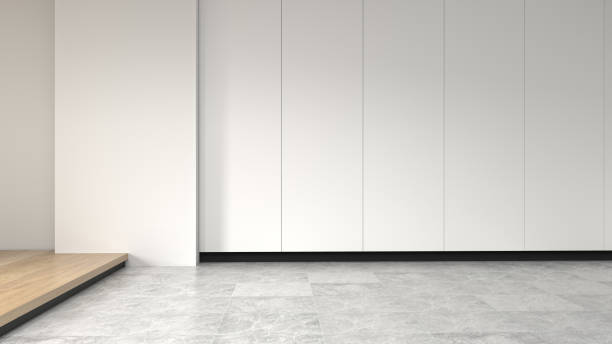 istock empty room no have sofa in front of simple clean white wall with decorative items empty room,open door,3d rendering luxury living room modern mid century  interior clean floor home design horizontal image for copy space text 1141143685