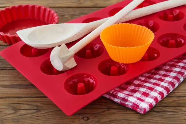 Various baking utensils background